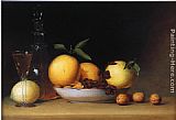 Fruit Canvas Paintings - Still Life with Liqueur and Fruit